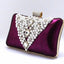 Womens Bridal Purple Clutch Hand Bag Pearl Diamante Wedding