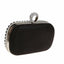 Womens Diamante Pearl Rhinestone Clutch Bag Wedding Black