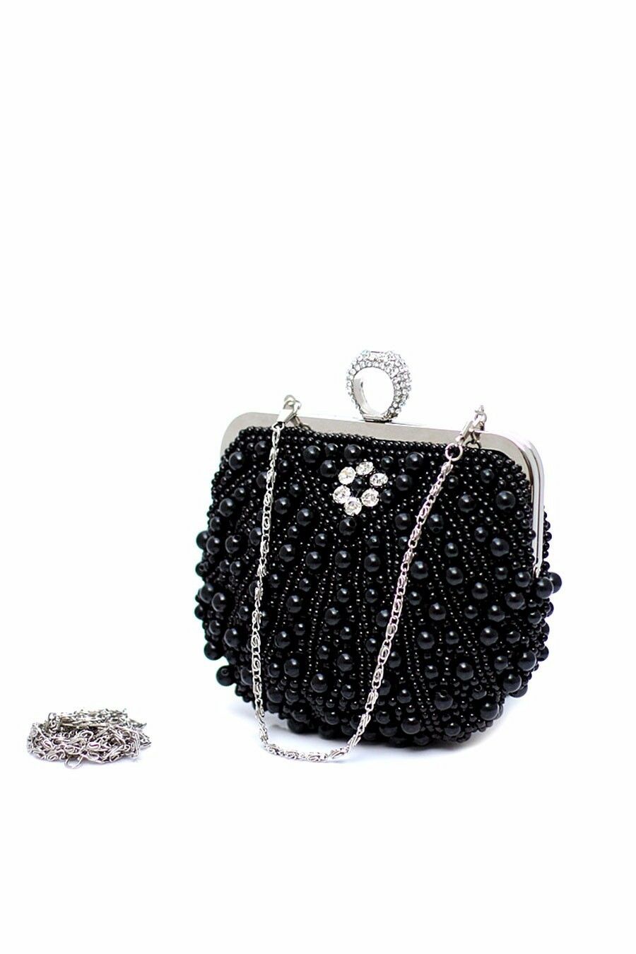 Womens Hand Beaded Pearl Clutch Bag Wedding Bride Bridal Black