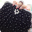 Womens Hand Beaded Pearl Clutch Bag Wedding Bride Bridal Black