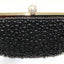 Womens Pearl Clutch Bag Pearls Wedding Gold Bridal Hand Bag Black