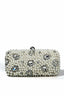 Womens Silver Clutch Hand Bag Pearls Diamante Wedding Bridal