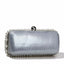 Womens Silver Clutch Hand Bag Pearls Diamante Wedding Bridal