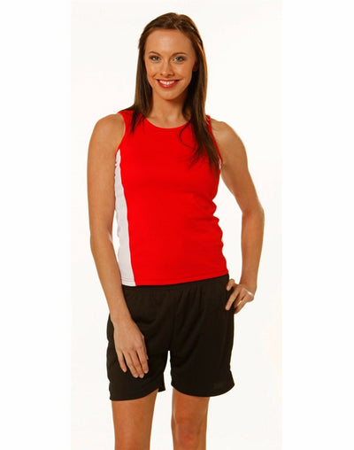 New Ladies Womens Teammate Sports Tennis Soccer Team Cotton Polyester Singlet