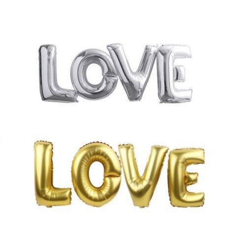 Love Foil Balloons Wedding Bridal Hens Party Decorations Gold Silver