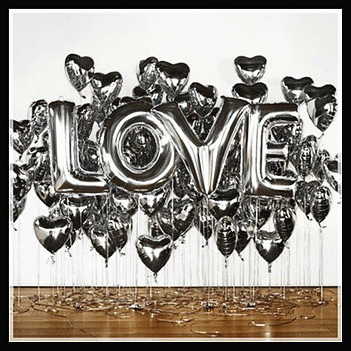 Love Foil Balloons Wedding Bridal Hens Party Decorations Gold Silver