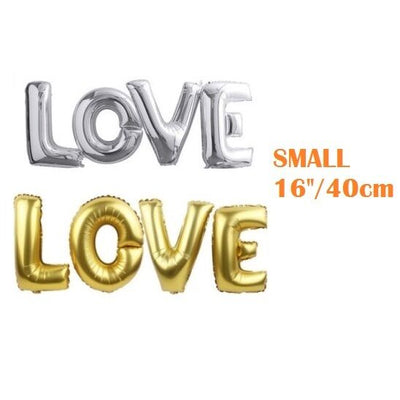 Love Foil Helium Balloons Wedding Bridal Party Decoration Gold Silver Small 16''