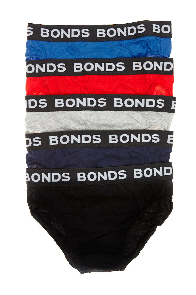 Mens Bonds 5 Pairs Hipster Brief Underwear Mens Briefs Size + Tracking