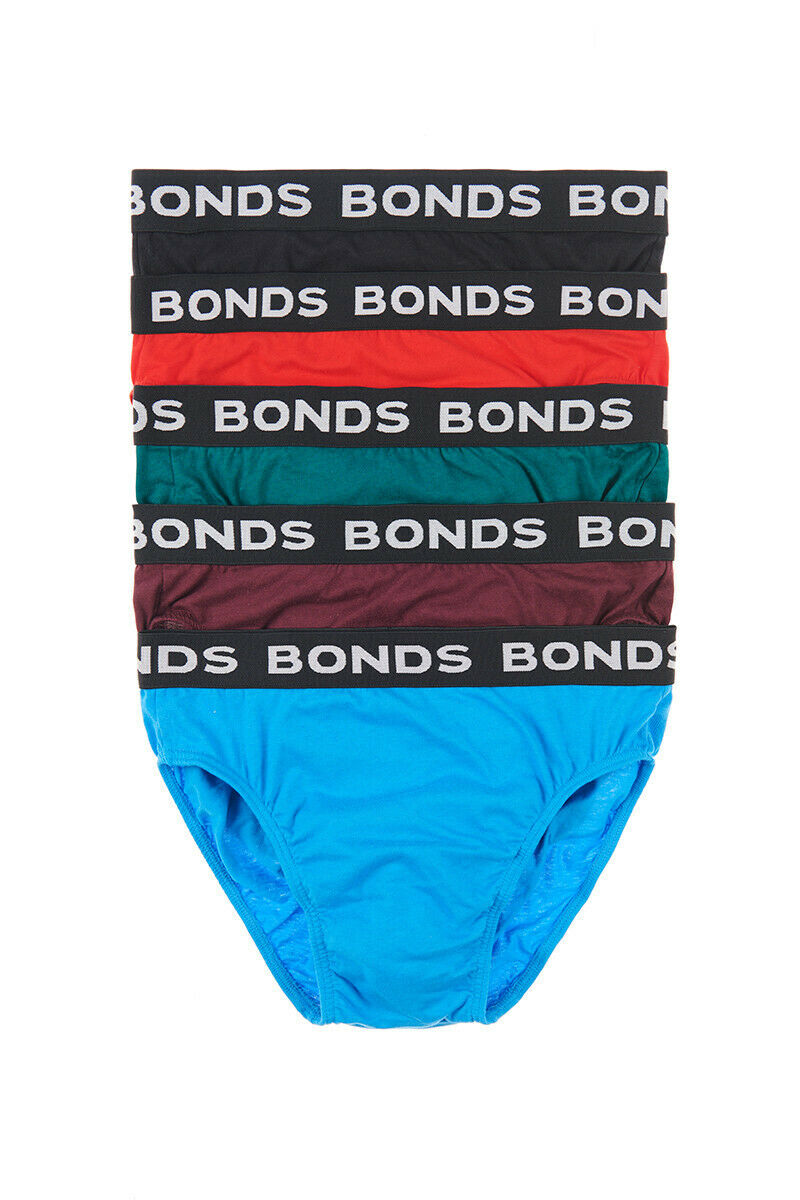 Mens Bonds 5 Pairs Hipster Brief Underwear Mens Briefs Size + Tracking