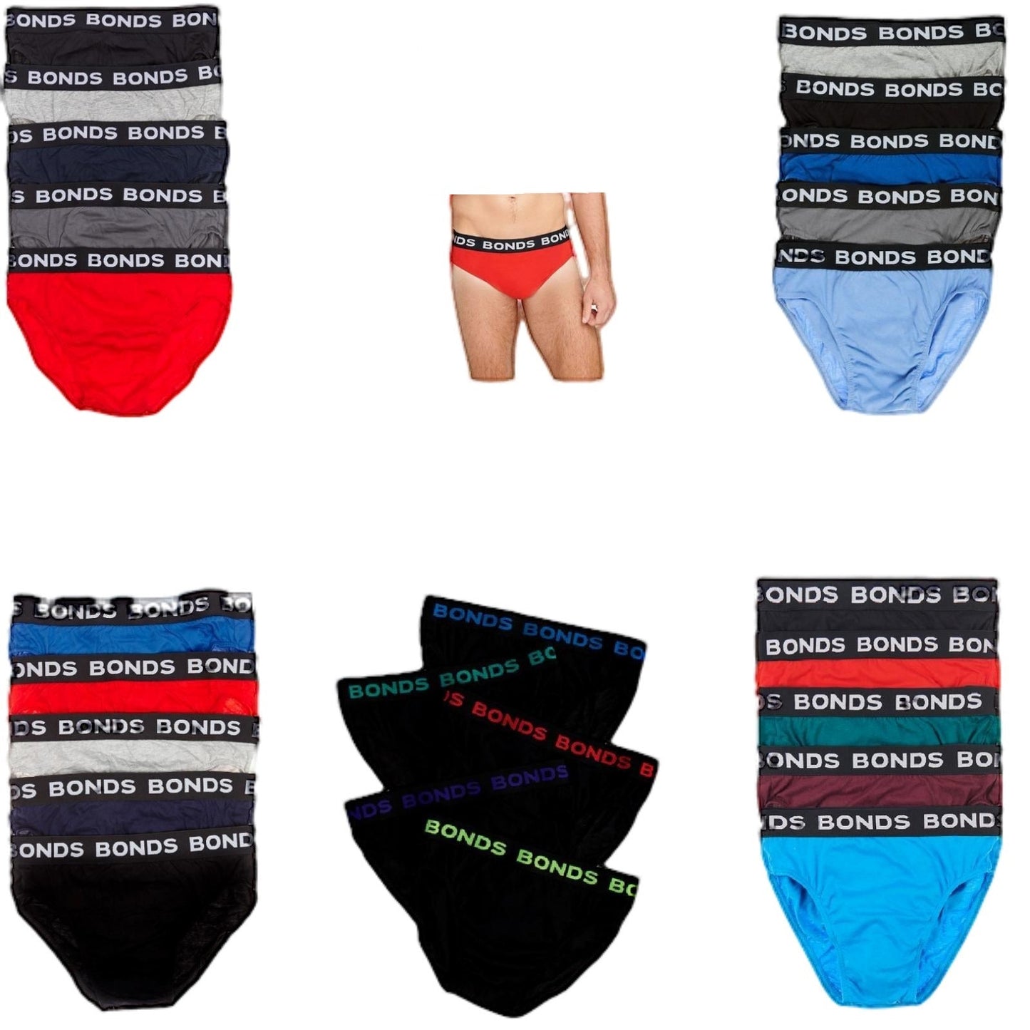 Mens Bonds 5 Pairs Hipster Brief Underwear Mens Briefs Size + Tracking