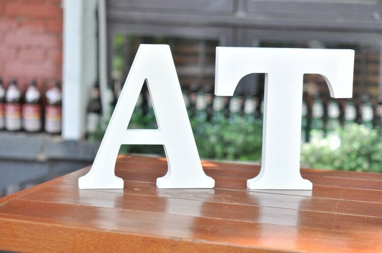 Wooden Letters Small 15cm White Alphabet Wedding Home Birthday - H