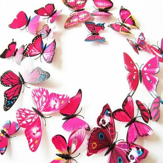 3D Butterfly Wall Stickers: Removable Decals Kids Nursery Wedding Decor Art