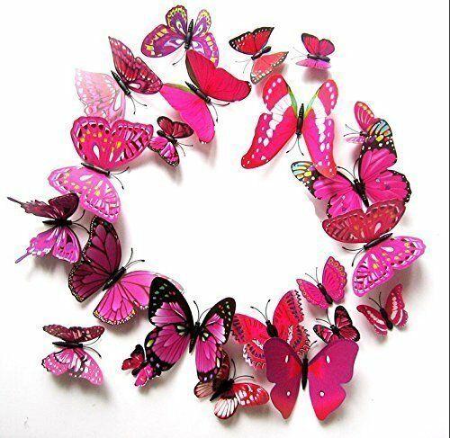 3D Butterfly Wall Stickers: Removable Decals Kids Nursery Wedding Decor Art