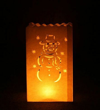 10 x Lantern Bags Tealight Wedding Party Decoration Bag - Snowman