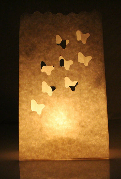 10 x Lantern Bags Tealight Wedding Party Decoration Bag - Butterflies