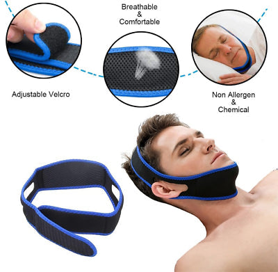 4 x Anti Snoring Adjustable Chin Strap Sleep Jaw Aid Breathe Better Stop Snore