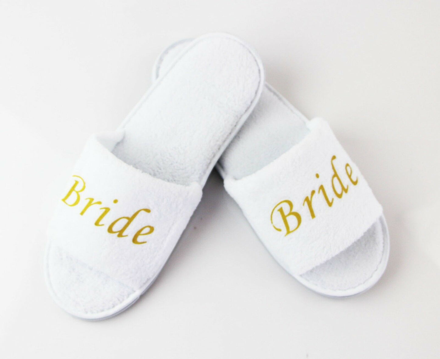 Bridal Slippers Bride To Be Bridesmaid Maid Of Honour Wedding White Pink Gold