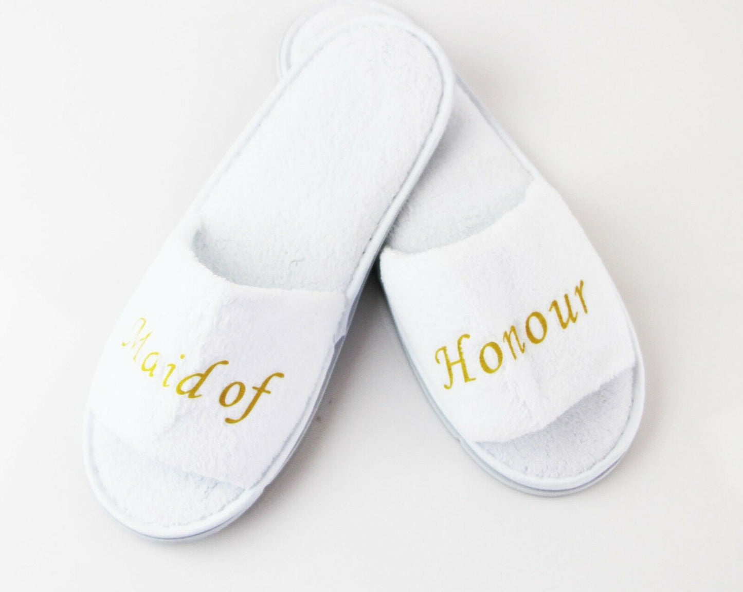 Bridal Slippers Bride To Be Bridesmaid Maid Of Honour Wedding White Pink Gold