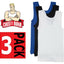 Bonds Boys Kids 3 Pack Chesty Cotton Blue Black White Singlets 4 6 8 10 12 14