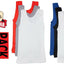 Bonds Boys Kids 3 Pack Chesty Cotton Blue Black White Singlets 4 6 8 10 12 14