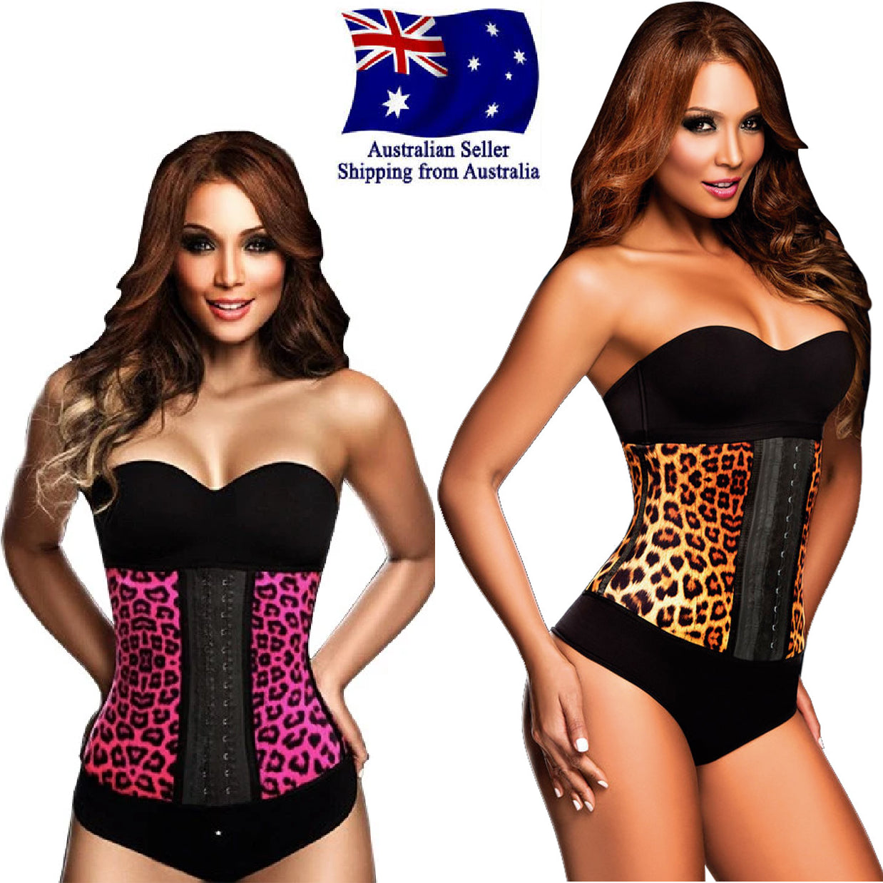 Waist Trainer Leopard Corset Pink Gold Nude Train Your Body Animal Hour Glass