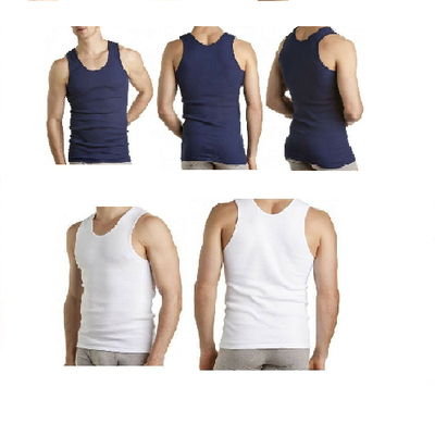 Mens Bonds 3 Pack White Navy Chesty Singlets Mens Singlet - Plus Size 24 26 28