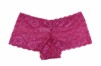 Womens Sexy "Plus Size" Lace Boyleg Underwear Panties Hot Pink Lingerie