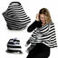 Breastfeeding Cover Cotton White Black Grey Light Pink Stripes Nursing Maternity