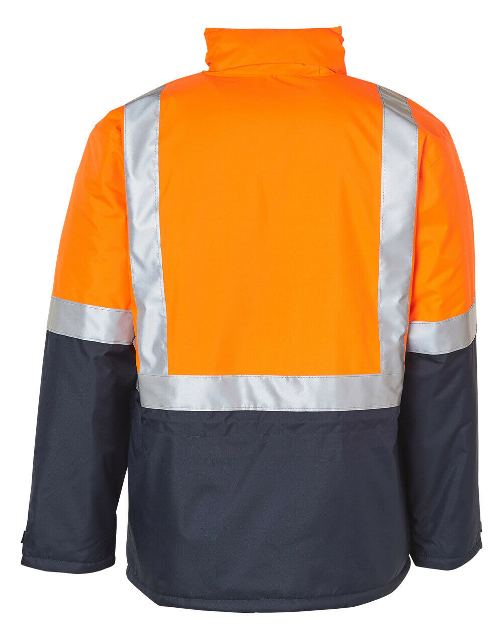 Hi-Vis Two Tone Rain Proof Jacket With Quilt Lining Safety Tradie Work Wear Warm