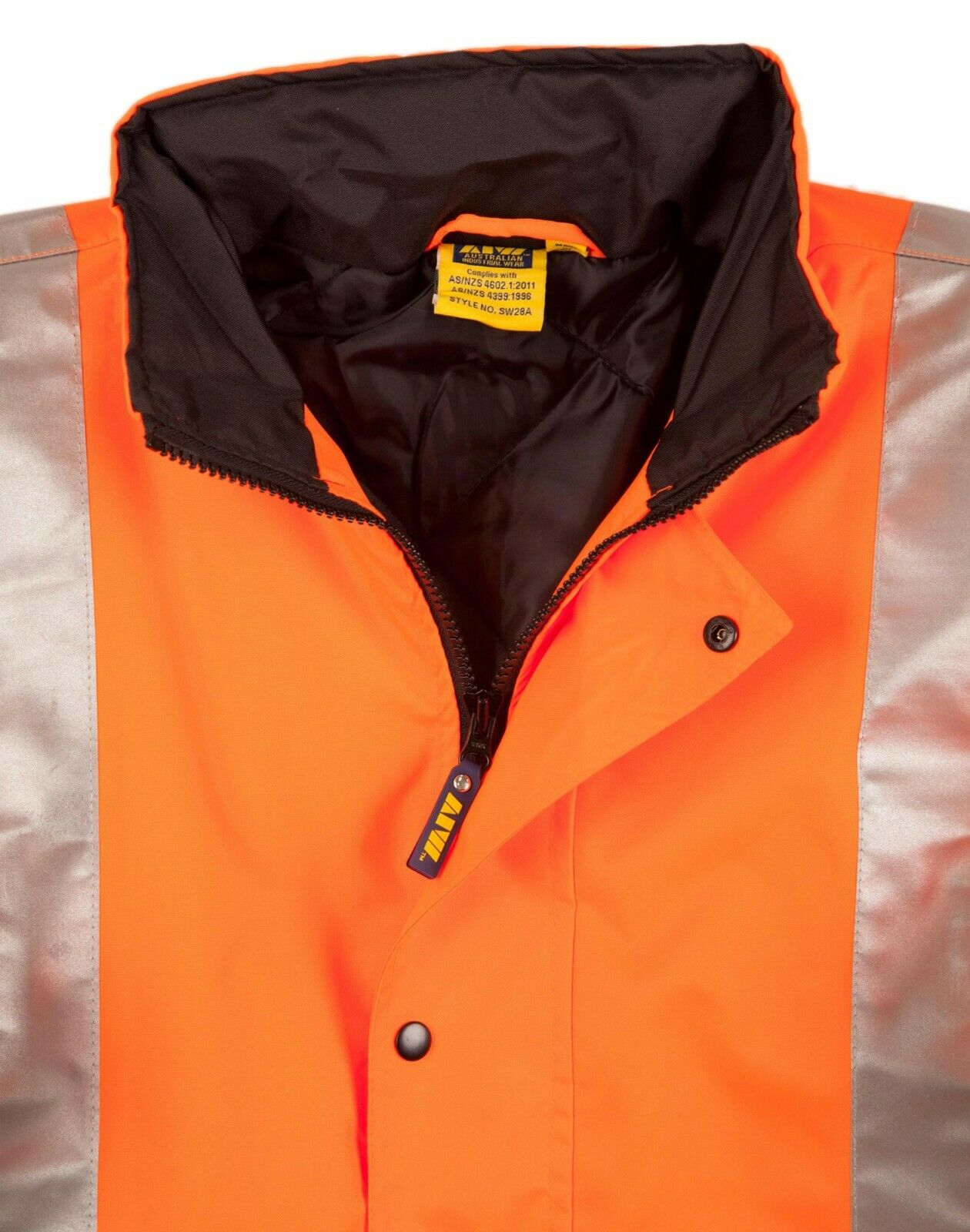 Hi-Vis Two Tone Rain Proof Jacket With Quilt Lining Safety Tradie Work Wear Warm