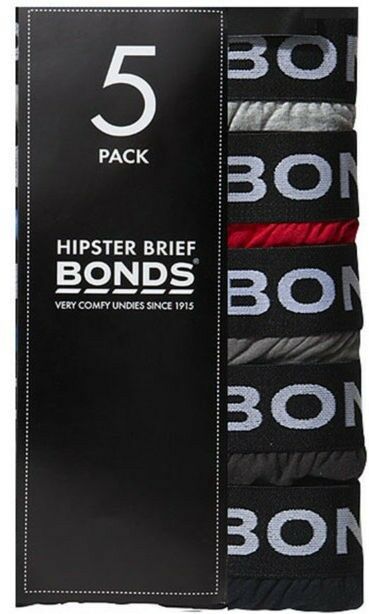 Bonds Mens 5 Pairs Hipster Cotton Underwear Mens Briefs Pairs Black S M L Xl Xxl