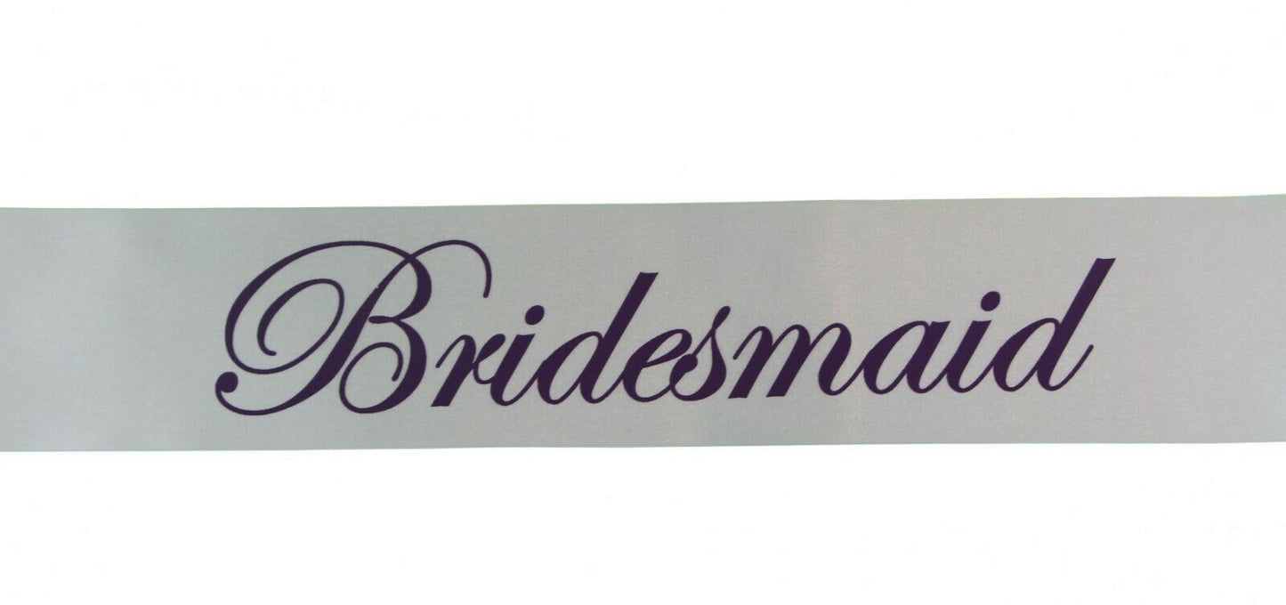 Sashes Hens Night Party White/Purple - Bridesmaid