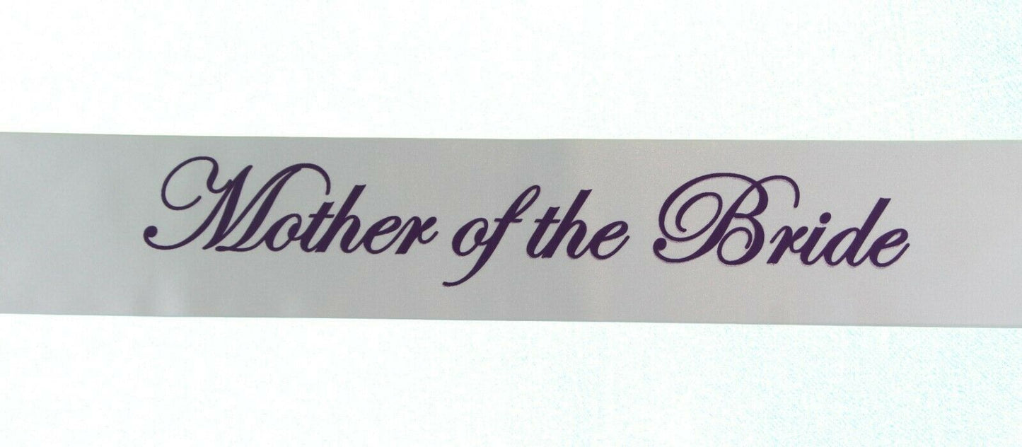 Sashes Hens Sash Party Bridal White/Purple - Mother Of The Bride