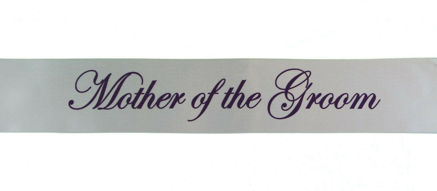 Sashes Hens Sash Party White/Purple - Mother Of The Groom