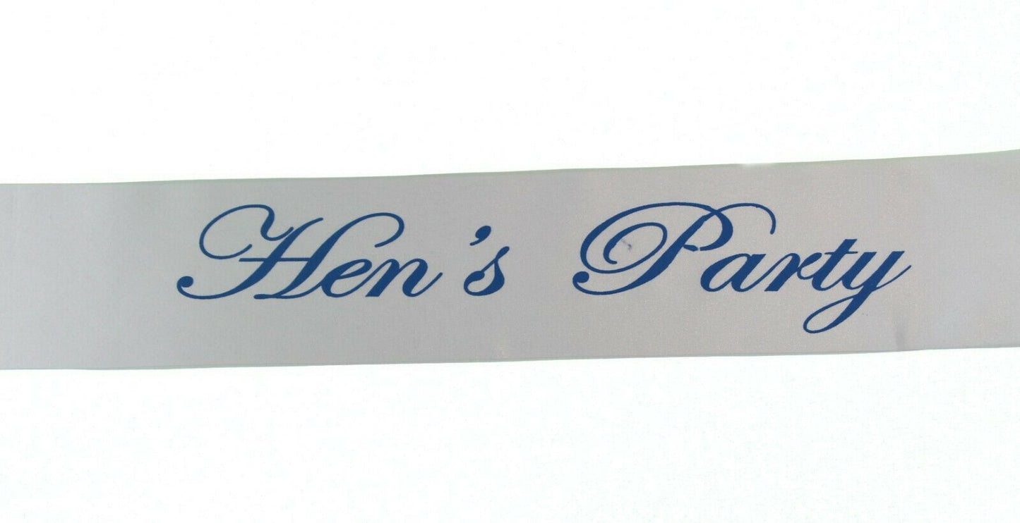 Sashes Hens Sash Party Bridal White/Blue - Hen's Party