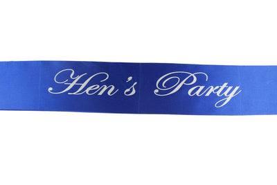 Sashes Hens Sash Party Bridal Electric Blue/Silver - Hen's Party