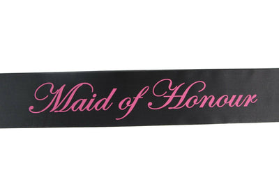 Sashes Hens Sash Party Black/Pink - Maid Of Honour