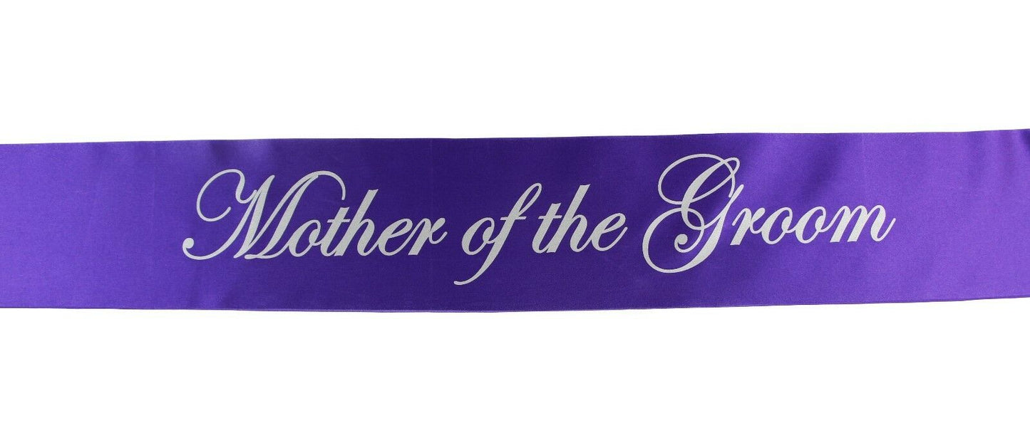 Sashes Hens Sash Party Purple/Silver - Mother Of The Groom