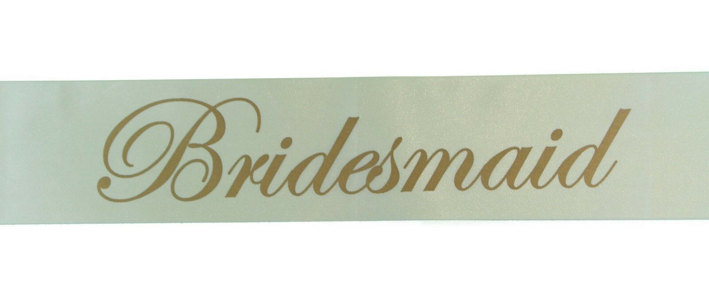 Sashes Hens Night Party Ivory/Gold - Bridesmaid