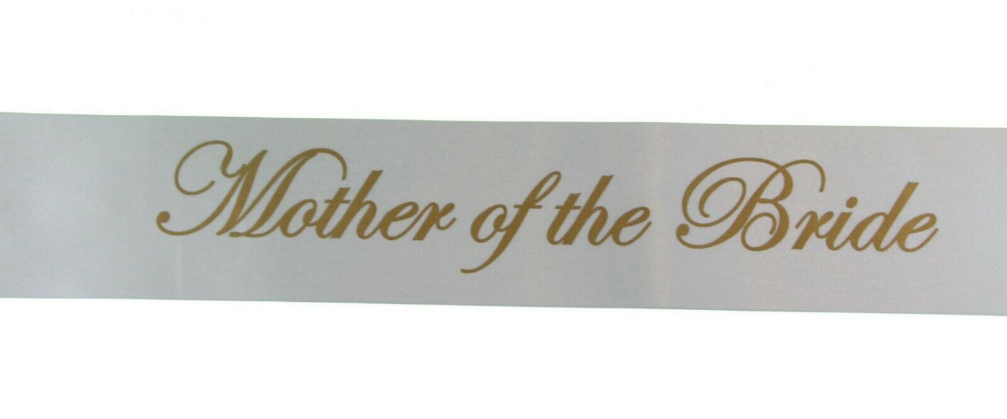 Sashes Hens Sash Party Bridal White/Gold - Mother Of The Bride