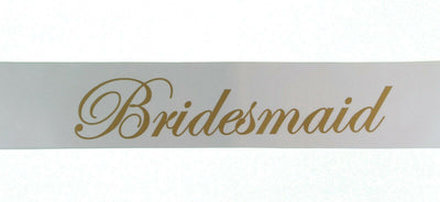 Sashes Hens Night Party White/Gold - Bridesmaid