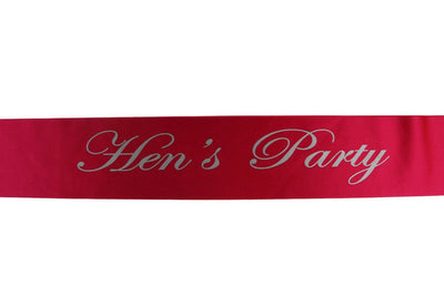 Sashes Hens Sash Party Bridal Hot Pink/Silver - Hen's Party