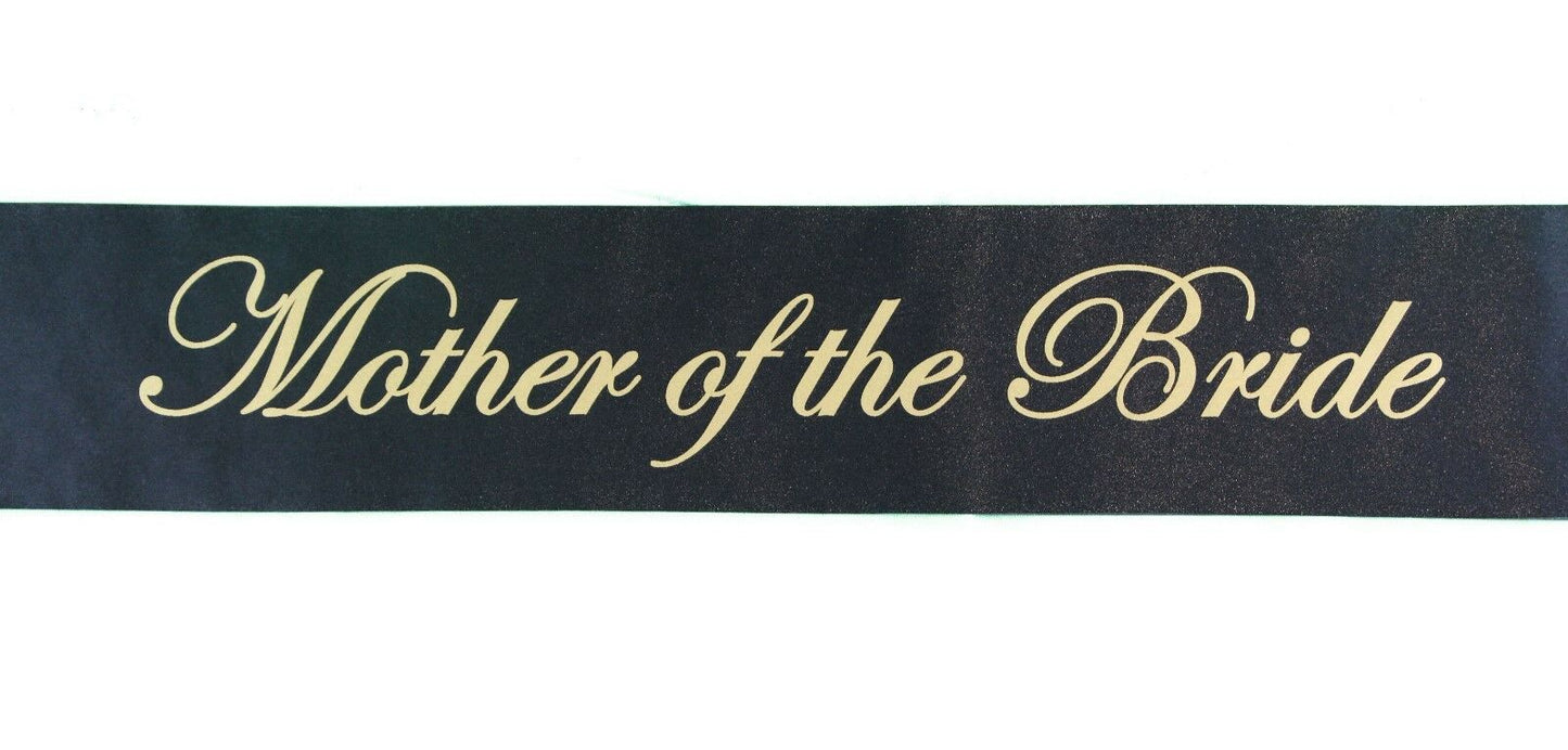 Sashes Hens Sash Party Bridal Black/Gold - Mother Of The Bride