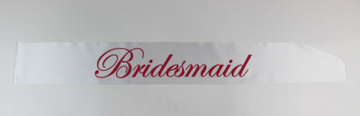 Sashes Hens Night Party White/Pink - Bridesmaid