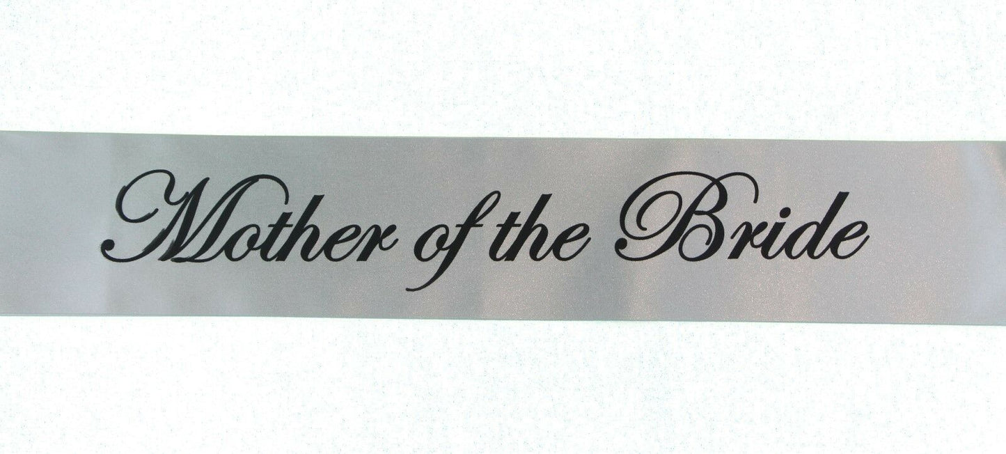 Sashes Hens Sash Party Bridal Silver/Black - Mother Of The Bride