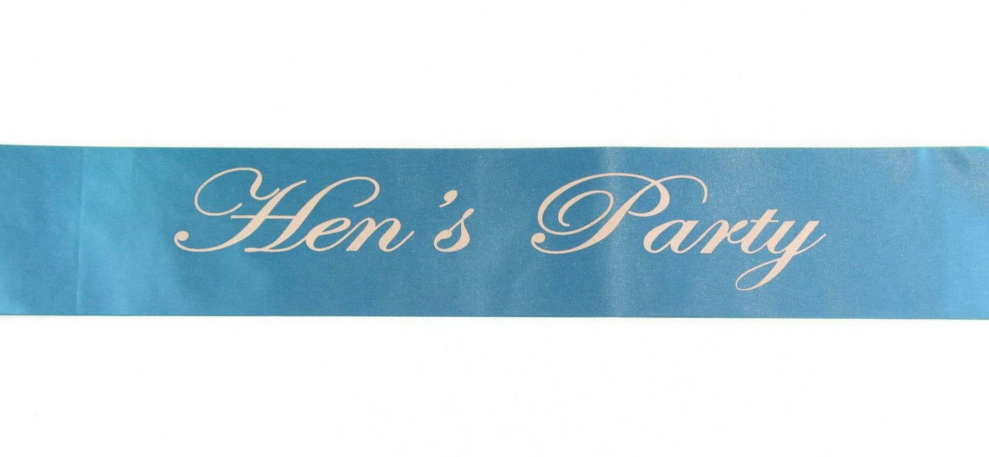 Sashes Hens Sash Party Bridal Light Blue/Silver - Hen's Party