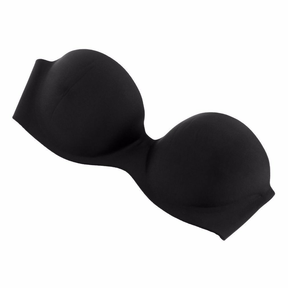 Backless Stick On Bra - Black Invisible Supportive Boobs Side Tabs