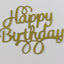 Happy Birthday Cake Topper Black Gold Silver Glitter Party Decorations Event