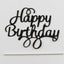 Happy Birthday Cake Topper Black Gold Silver Glitter Party Decorations Event