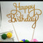 Happy Birthday Cake Topper Black Gold Silver Glitter Party Decorations Event